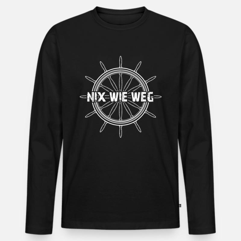 Nix wie weg! - Männer Premium Bio Langarmshirt - Schwarz