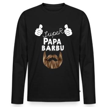 Super Papa Barbu C'est Mon papa D'Amour - T-shirt manches longues Premium bio Homme - noir - Devant - Nico (187cm)