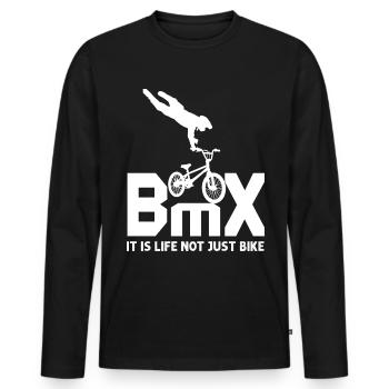 BMX Eine Möglichkeit, Geschenk Papa und Sohn zu leben - Männer Premium Bio Langarmshirt - Schwarz - Vorne - Nico (187cm)