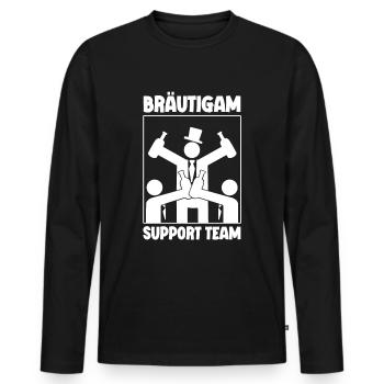 Team Bräutigam Junggesellenabschied Männer Kostüm - Männer Premium Bio Langarmshirt - Schwarz - Vorne - Nico (187cm)