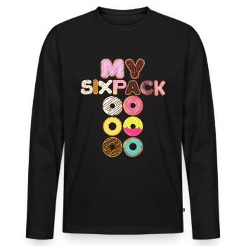 Donuts My Sixpack Sprinkles Sweets Junk Food - Männer Premium Bio Langarmshirt - Schwarz - Vorne - Nico (187cm)