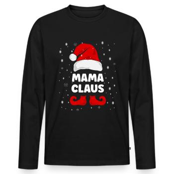 Mama Claus Weihnachtsoutfit Familie Partnerlook - Männer Premium Bio Langarmshirt - Schwarz - Vorne - Nico (187cm)