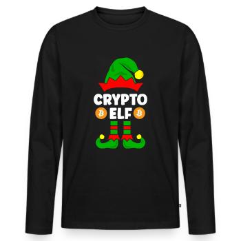 Crypto Elf Crypto Christmas Outfit Family - Men's Premium Organic Long Sleeve Shirt - black - Front - Nico (187cm)