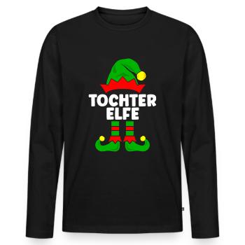 Tochter Elfe Weihnachtsoutfit Familie Partnerlook - Männer Premium Bio Langarmshirt - Schwarz - Vorne - Nico (187cm)