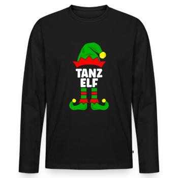 Tanz Elf Weihnachtsoutfit Familie Partnerlook - Männer Premium Bio Langarmshirt - Schwarz - Vorne - Nico (187cm)