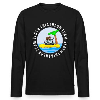 Chemise de sport Sloth Triathlon Team Faultier - T-shirt manches longues Premium bio Homme - noir - Devant - Nico (187cm)