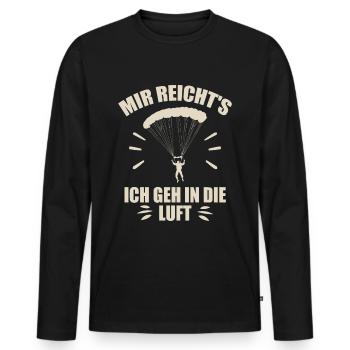 Mir reichts ich geh in die luft - Männer Premium Bio Langarmshirt - Schwarz - Vorne - Nico (187cm)