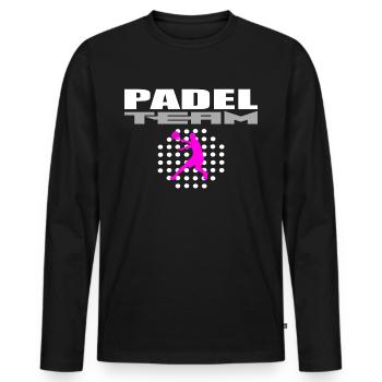 Padel-Mannschaft - Männer Premium Bio Langarmshirt - Schwarz - Vorne - Nico (187cm)