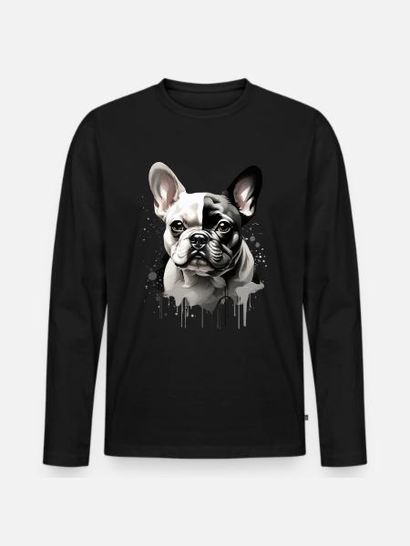 CHIEN BOULEDOGUE FRANÇAIS - T-shirt manches longues Premium bio Homme - noir
