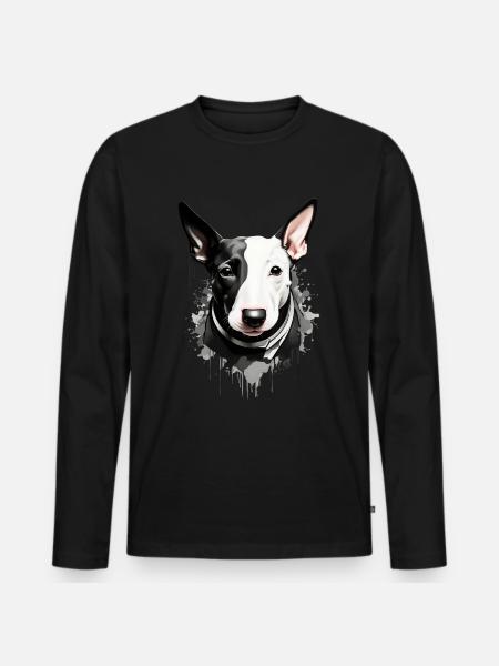 MINIATURE BULL TERRIER - Men's Premium Organic Long Sleeve Shirt - black