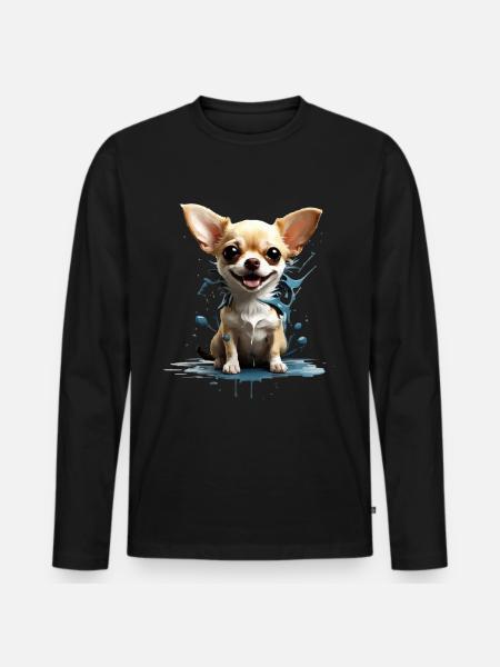 DOG CHIHUAHUA - Men's Premium Organic Long Sleeve Shirt - black