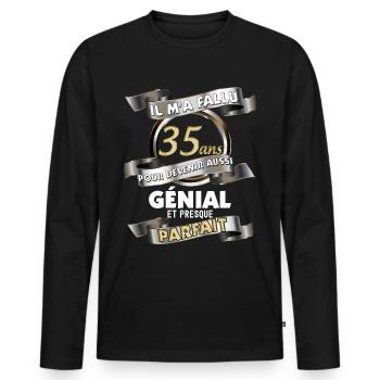 Geburtstag 35 Jahre alter Awesome Man Onkel Opa - Männer Premium Bio Langarmshirt - Schwarz - Vorne - Nico (187cm)