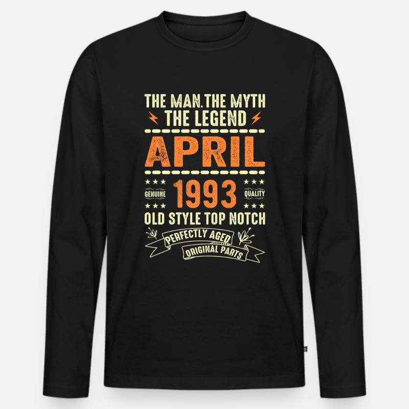 april 1993, APRIL 1993 - Männer Premium Bio Langarmshirt - Schwarz