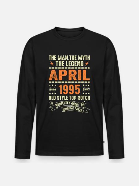 Avril 1995, AVRIL 1995 - T-shirt manches longues Premium bio Homme - noir