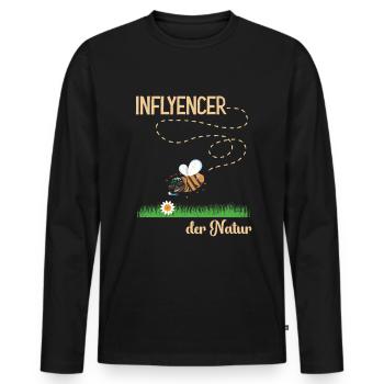 Bienen die Inflyencer - Männer Premium Bio Langarmshirt - Schwarz - Vorne - Nico (187cm)
