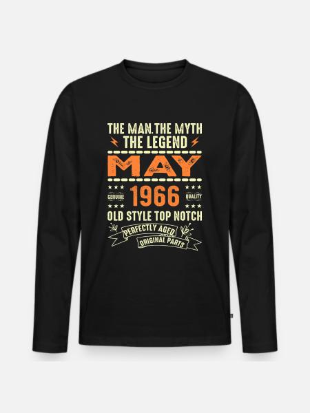Birthday May 1966 - May 1966 - Men's Premium Organic Long Sleeve Shirt - black