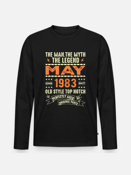 Birthday May 1983 - May 1983 - Men's Premium Organic Long Sleeve Shirt - black