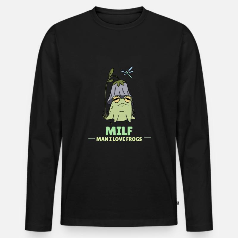 Frosch - Männer Premium Bio Langarmshirt - Schwarz