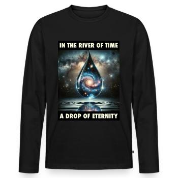 Eternal moment - Men's Premium Organic Long Sleeve Shirt - black - Front - Nico (187cm)