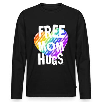T-shirts Drapeau LGBT Lesbian Gay Pride - T-shirt manches longues Premium bio Homme - noir - Devant - Nico (187cm)