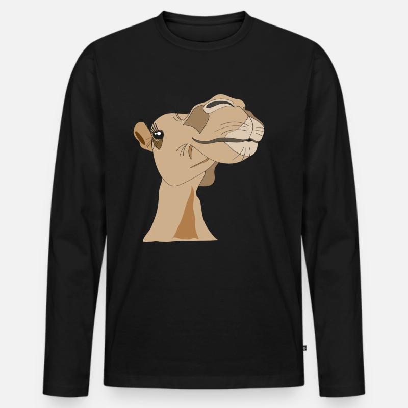 Kameldame - Männer Premium Bio Langarmshirt - Schwarz