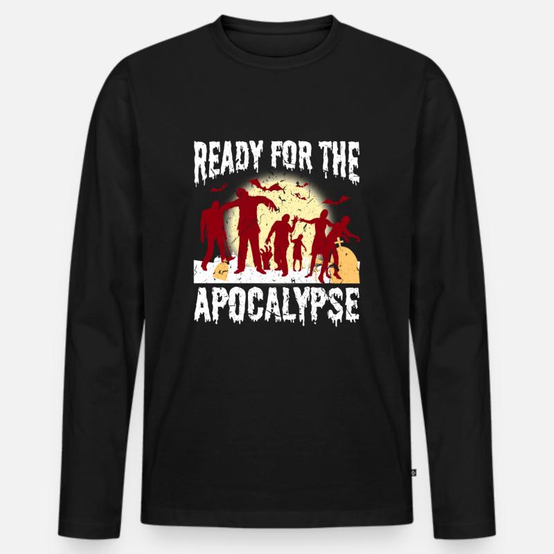 Zombie Apokalypse - Männer Premium Bio Langarmshirt - Schwarz