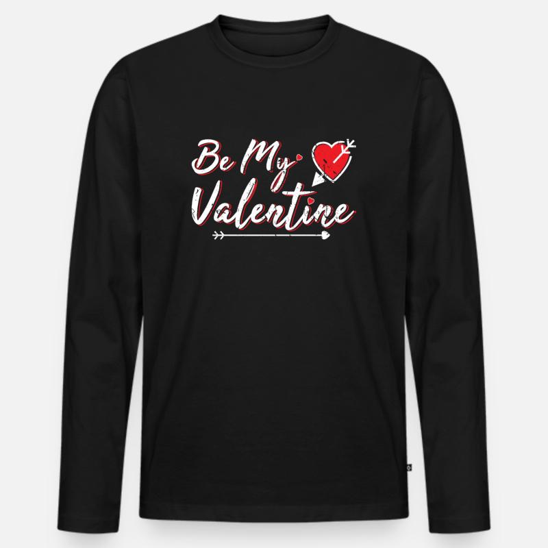 Valentinstag - Männer Premium Bio Langarmshirt - Schwarz