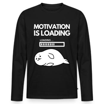 motivation loaded funny saying tired gift - Men's Premium Organic Long Sleeve Shirt - black - Front - Nico (187cm)