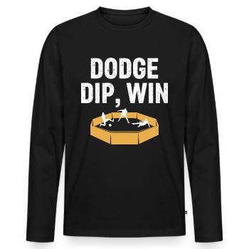 Dip Win Gaga Ball Master - Männer Premium Bio Langarmshirt - Schwarz - Vorne - Nico (187cm)