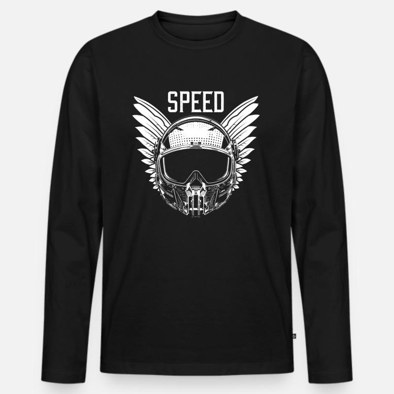 Speed - Männer Premium Bio Langarmshirt - Schwarz