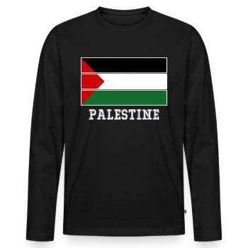 Palestine Drapeau Palestinien T-Shirt - T-shirt manches longues Premium bio Homme - noir - Devant - Nico (187cm)