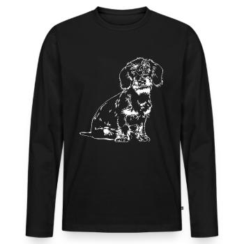 RAUHAARDACKEL Rauhaarteckel Jagdhund Wilsigns - Men's Premium Organic Long Sleeve Shirt - black - Front - Nico (187cm)