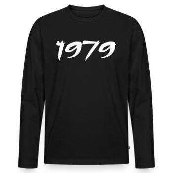 1979 Cadeau 46e Anniversaire 1979 Retro 1979 - T-shirt manches longues Premium bio Homme - noir - Devant - Nico (187cm)