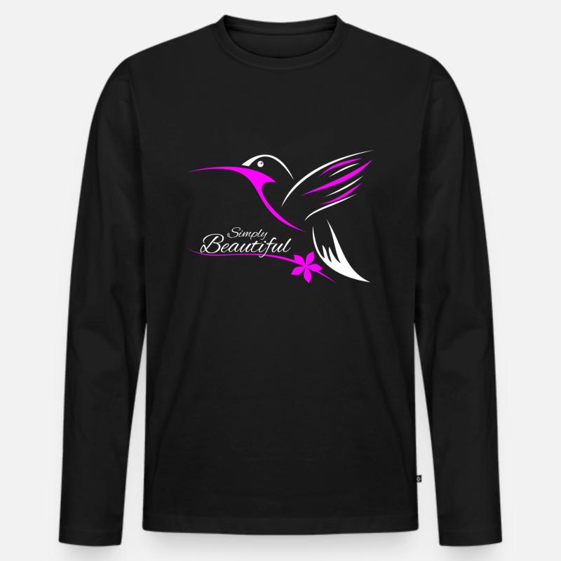 Kolibri - Männer Premium Bio Langarmshirt - Schwarz