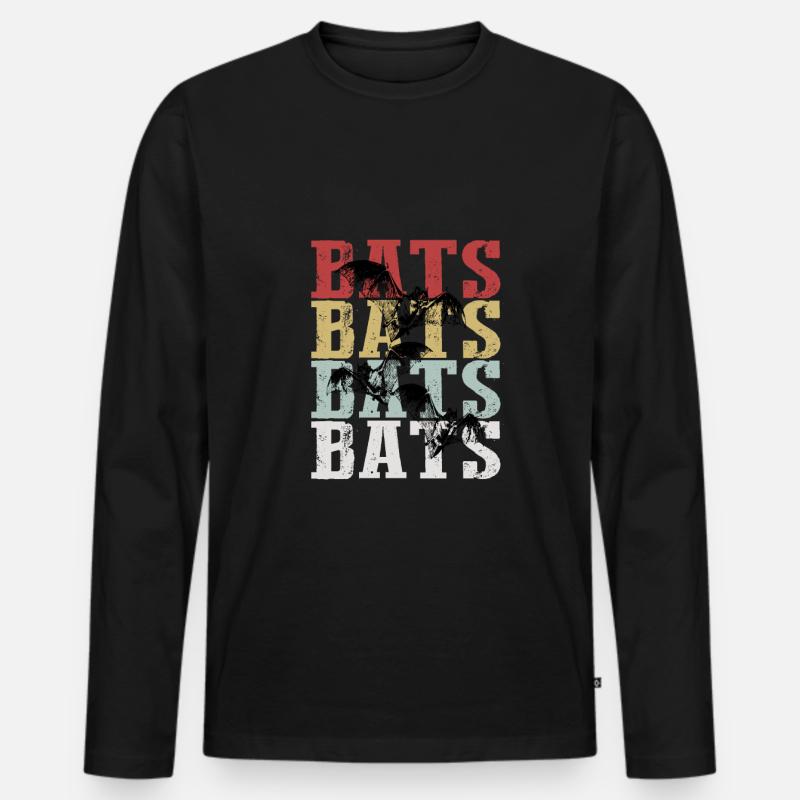 Fledermäuse Bats - Männer Premium Bio Langarmshirt - Schwarz