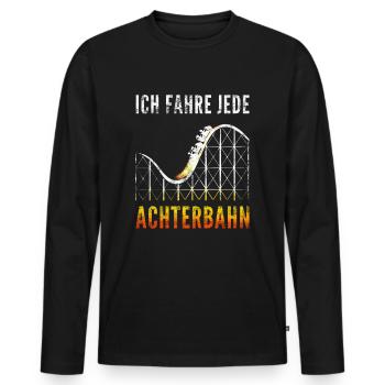I drive every roller coaster - Men's Premium Organic Long Sleeve Shirt - black - Front - Nico (187cm)