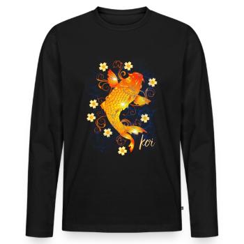 Koi-Love Koi-Shirt Carp Fans Gift - Men's Premium Organic Long Sleeve Shirt - black - Front - Nico (187cm)