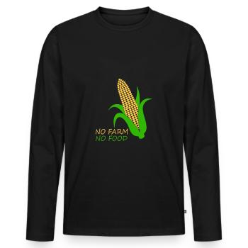Corn on the cob - Men's Premium Organic Long Sleeve Shirt - black - Front - Nico (187cm)