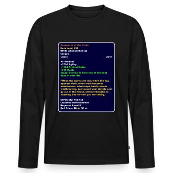 Legendary epic Item Mountainbike Gaming - Men's Premium Organic Long Sleeve Shirt - black - Front - Nico (187cm)