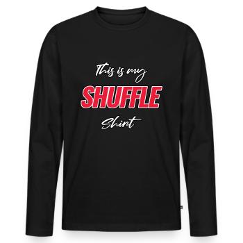 Shuffle Shirt - Men's Premium Organic Long Sleeve Shirt - black - Front - Nico (187cm)
