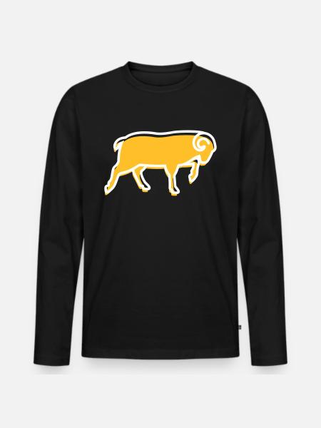 A Running Ram - Men's Premium Organic Long Sleeve Shirt - black