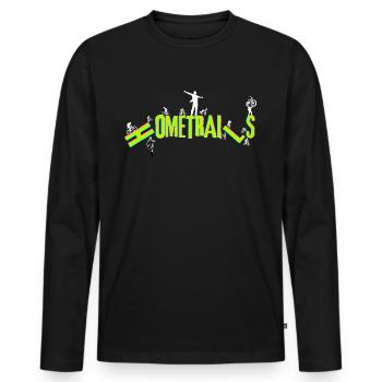 Hometrails Mountainbike Dirtbike Freeride Enduro - Männer Premium Bio Langarmshirt - Schwarz - Vorne - Nico (187cm)
