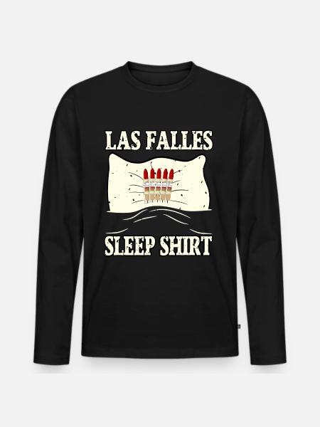 Fallas Sleepshirt - Männer Premium Bio Langarmshirt - Schwarz