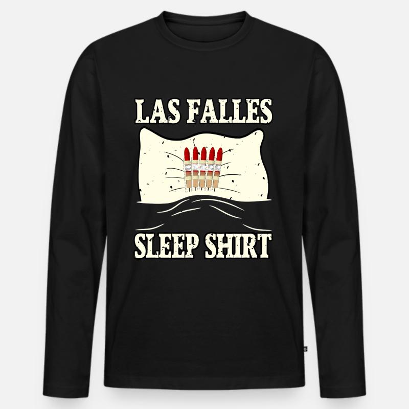Fallas Sleepshirt - Männer Premium Bio Langarmshirt - Schwarz