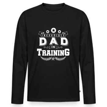 Père père dans le poison d’entraînement - T-shirt manches longues Premium bio Homme - noir - Devant - Nico (187cm)