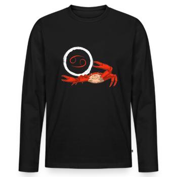 Cancer du zodiaque Cancer - T-shirt manches longues Premium bio Homme - noir - Devant - Nico (187cm)