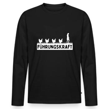 Führungskraft Hühner Landwirt Bauer Huhn Hahn - Männer Premium Bio Langarmshirt - Schwarz - Vorne - Nico (187cm)