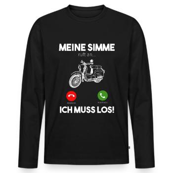 Simson KR51 Schwalbe Zweitakt DDR Moped Mofa - Männer Premium Bio Langarmshirt - Schwarz - Vorne - Nico (187cm)