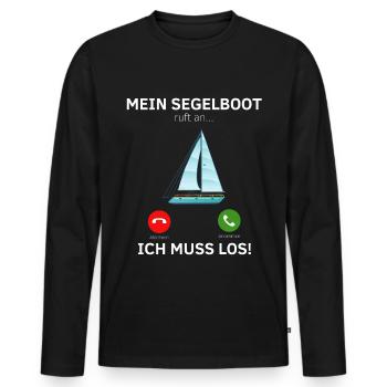 Mein Segelboot ruft an - Segeln Segler Regatta - Männer Premium Bio Langarmshirt - Schwarz - Vorne - Nico (187cm)
