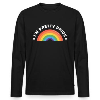 I'm pretty pride Regenbogen - Männer Premium Bio Langarmshirt - Schwarz - Vorne - Nico (187cm)